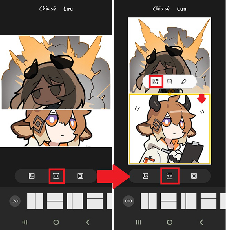 Cách ghép ảnh trên điện thoại Samsung không cần đến phần mềm bắt đầu tạo ảnh ghép