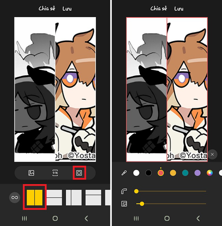 Cách ghép ảnh trên điện thoại Samsung không cần đến phần mềm bắt đầu tạo ảnh ghép để canh tỷ lệ