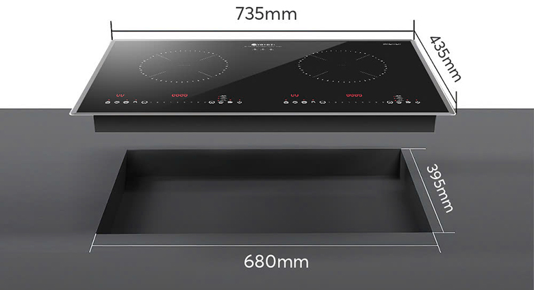 Bếp từ đôi Elmich ICE-8839 kích thước