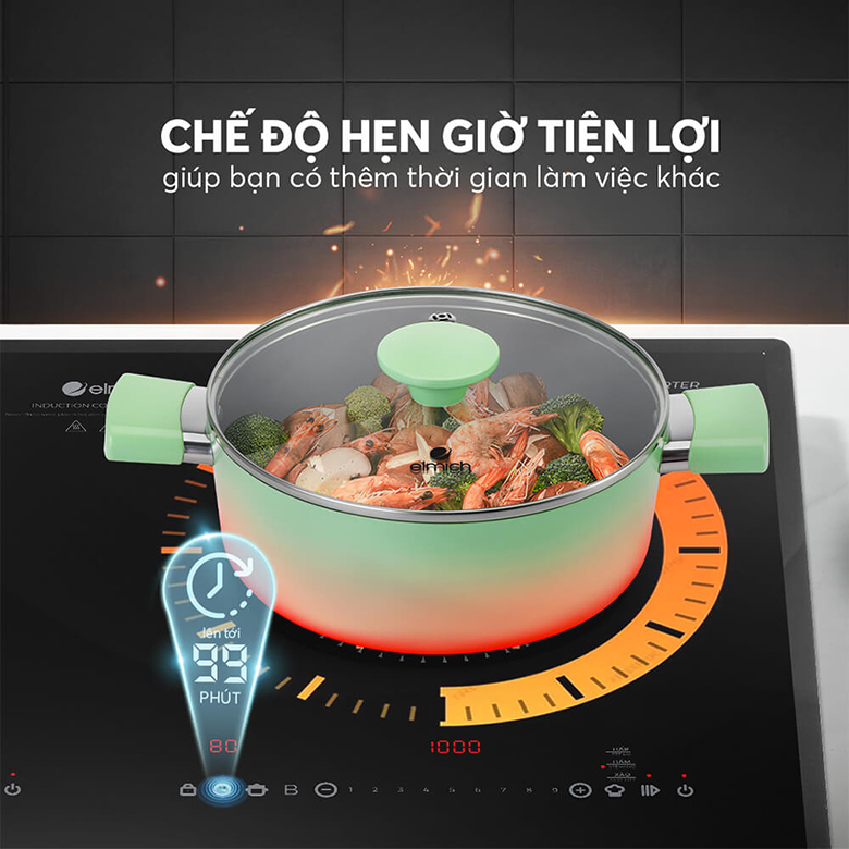 Bếp từ đôi Elmich ICE 8839 có hẹn giờ