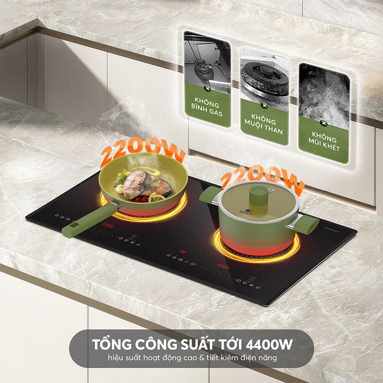 Bếp từ đôi Elmich ICE-8839 công suất mạnh mẽ