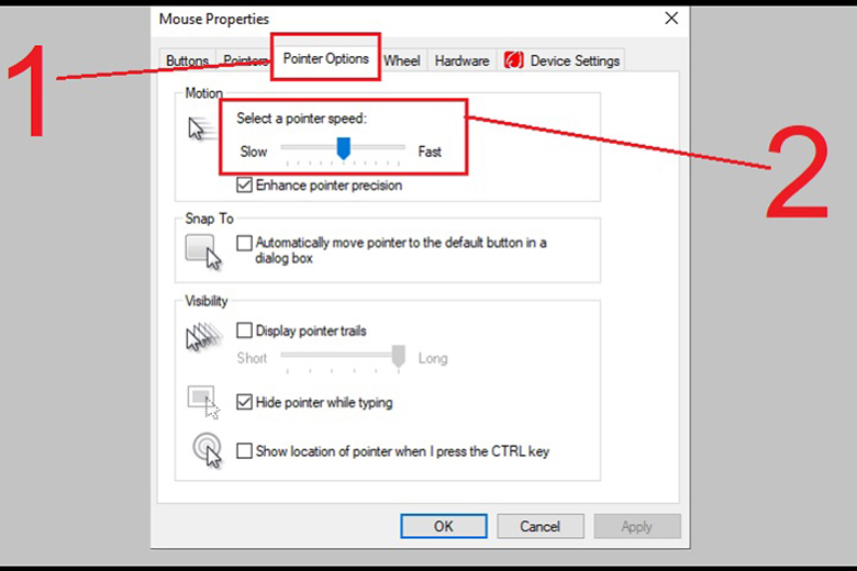 Cách chỉnh chuột win 10 qua Settings bước 4