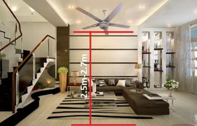 Cách chọn độ cao quạt trần