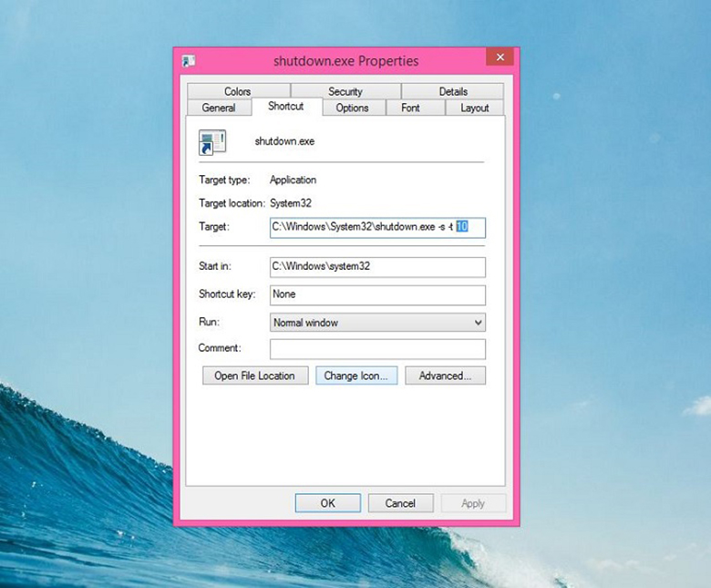 Tạo file Shortcut sử dụng nhiều lần cách hẹn giờ tắt máy tính Win7 thay đổi thời gian hẹn giờ lại rất đơn giản