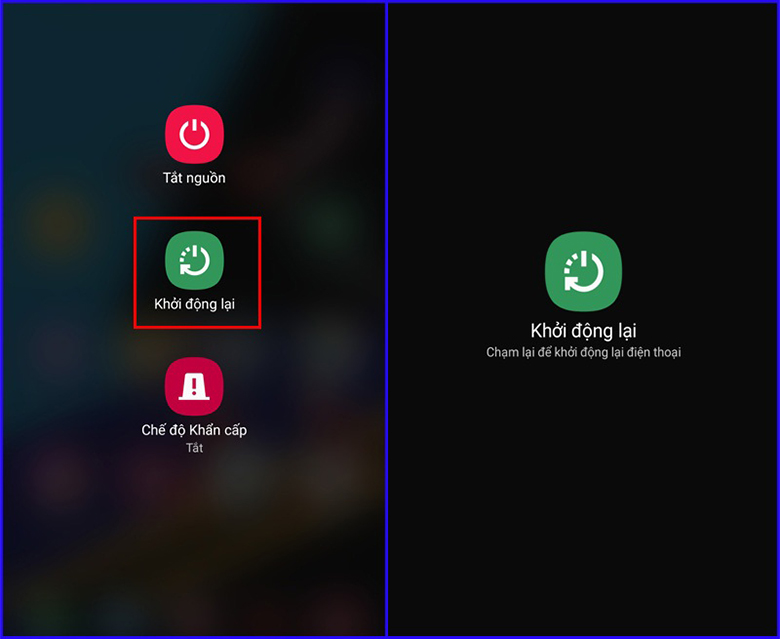 Điện thoại Samsung không vào được youtube nên khởi động lại máy điện thoại