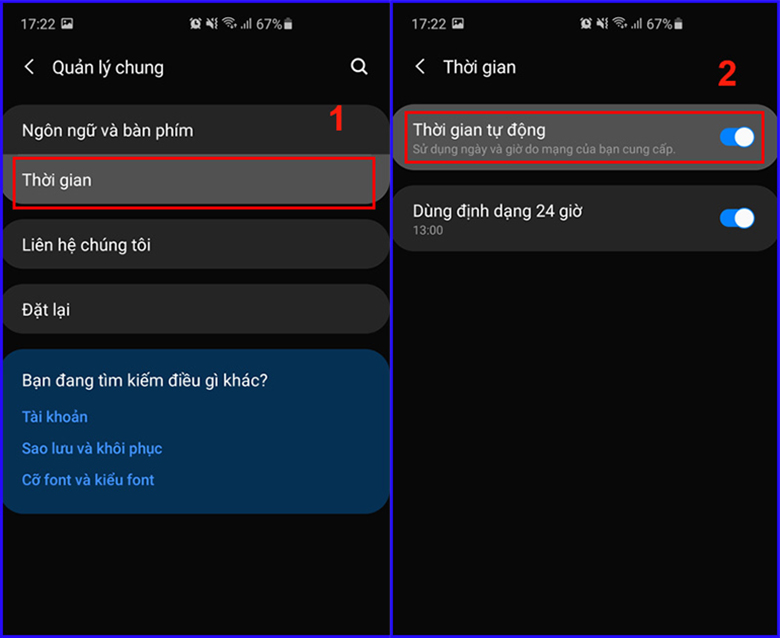 Điện thoại Samsung không vào được youtube kiểm tra lại thời gian