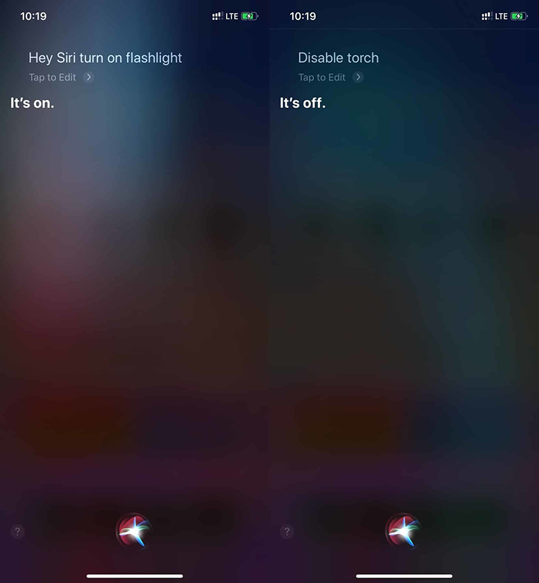 Bật đèn pin iPhone 7 sử dụng Siri