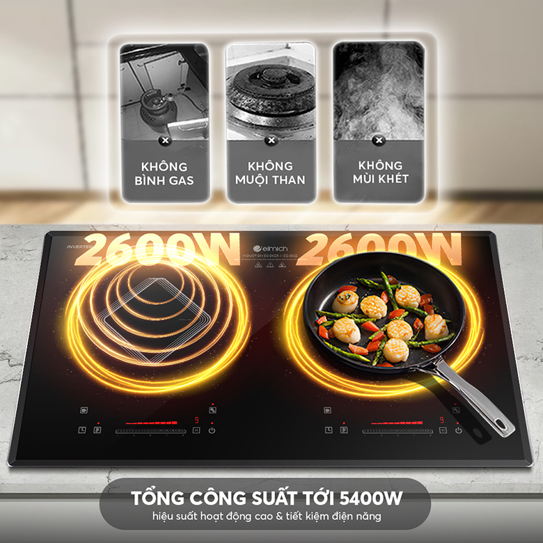 Bếp từ đôi Elmich ICE-8862 công suất mạnh mẽ