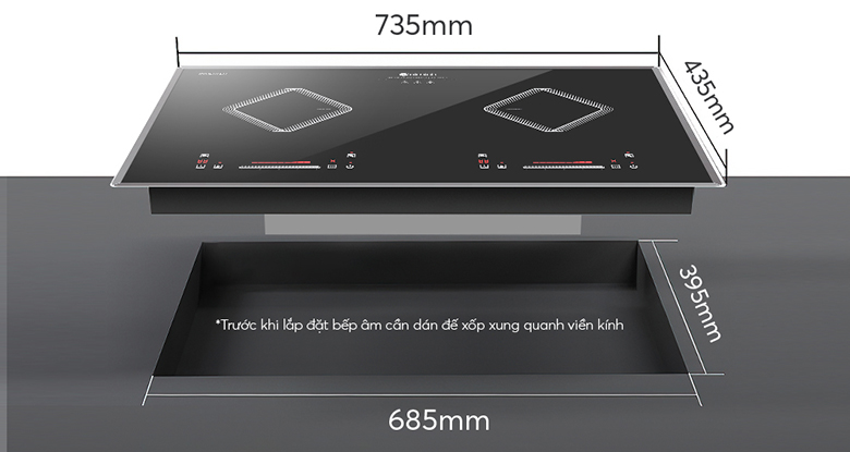 Bếp từ đôi Elmich ICE-8862 kích thước