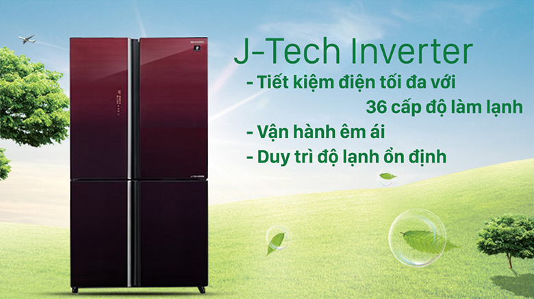 Tủ lạnh Sharp Inverter 520 lít SJ-FXP600VG-MR tiết kiệm điện