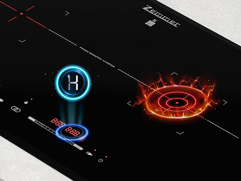 Bếp từ đôi Zemmer IZM203 ECO cảnh báo nhiệt dư