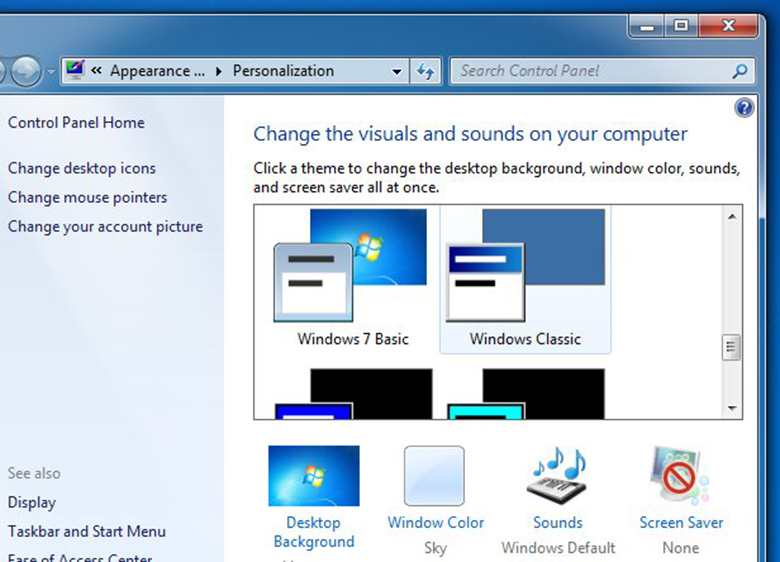 Vô hiệu hóa Aero theme nanh chóng cách giúp máy tính chạy nhanh Win 7
