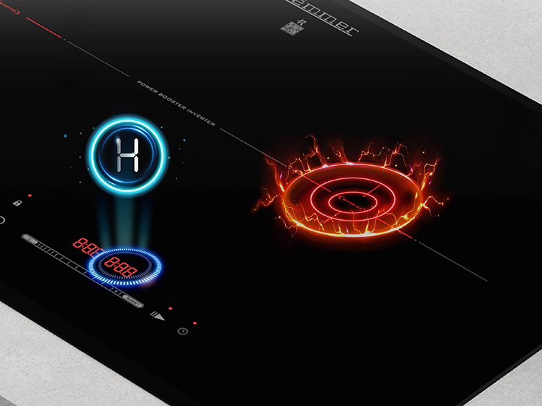 Bếp từ đôi Zemmer IZM201 ECO cảnh báo nhiệt dư