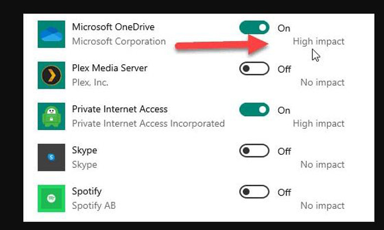 Vô hiệu hóa những ứng dụng bạn cho là không cần thiết kích hoạt tắt bật những ứng dụng nếu bạn muốn
