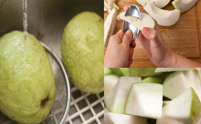 Cách làm nước ép ổi bằng máy xay sinh tố sơ chế nguyên liệu