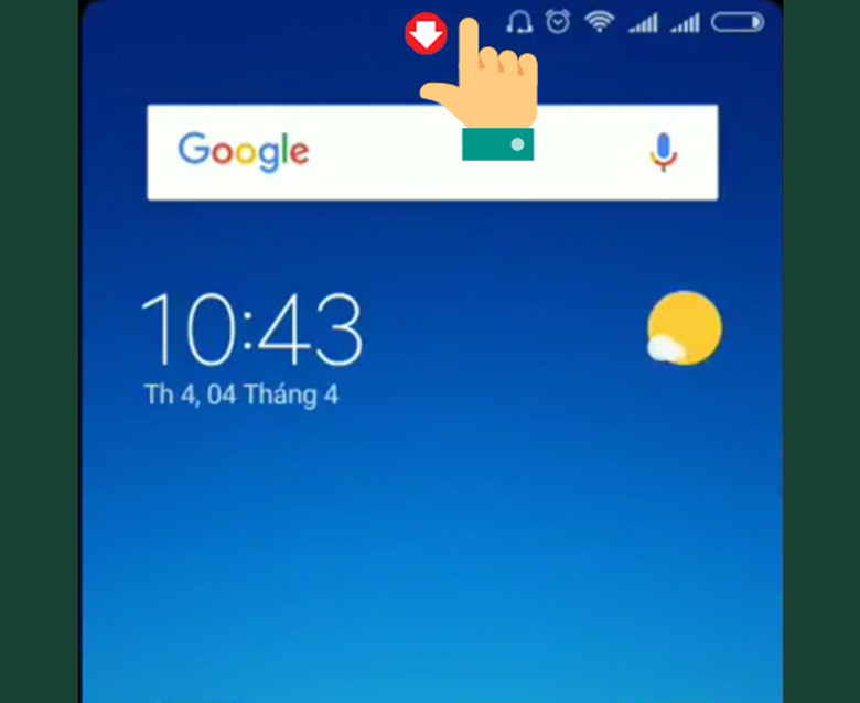 Cách chụp màn hình Xiaomi từ thanh thông báo