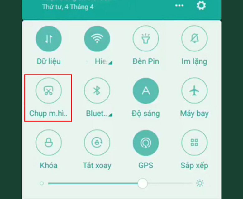 Cách chụp màn hình điện thoại Xaomi nhấn vào biết tượng chụp màn hình trên thanh thông báo