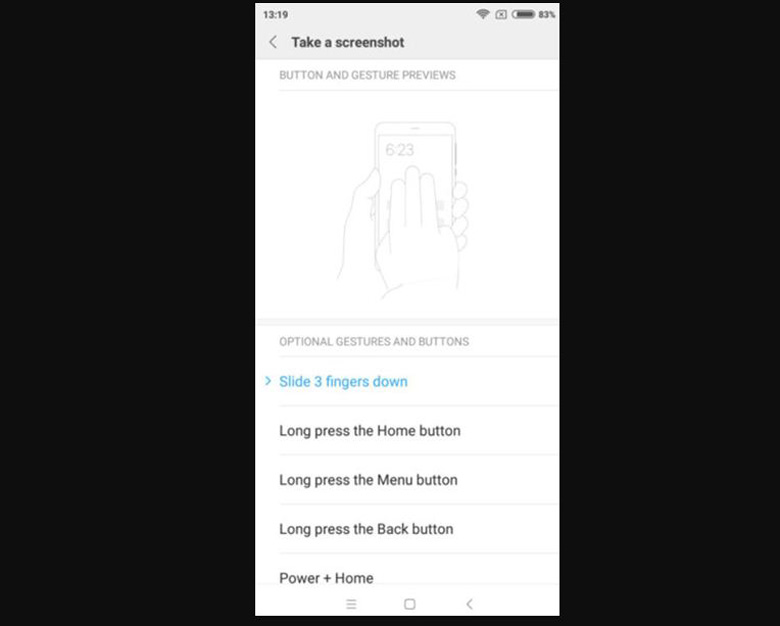 Cách chụp màn hình máy Xiaomi sử dụng 3 ngón tay