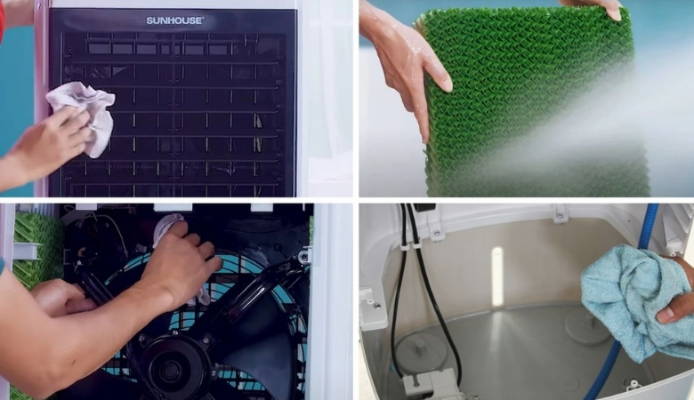 Lưu ý thực hiện cách tháo quạt hơi nước và vệ sinh không nên sử dụng tẩy rửa mạnh