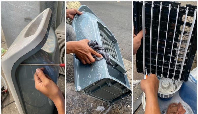 Cách tháo quạt hơi nước để vệ sinh các bộ phận quạt