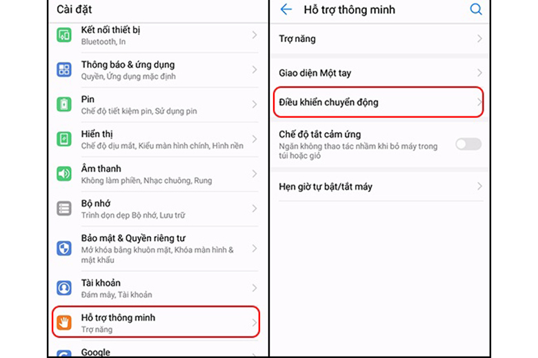 Cách chụp màn hình Huawei bằng cử chỉ tay bước 1.1