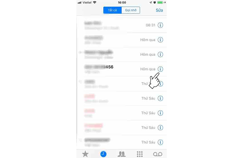 cách bỏ chặn số điện thoại trên iPhone bằng điện thoại bước 2