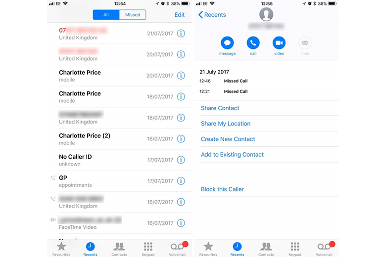 cách bỏ chặn số điện thoại trên iPhone bằng điện thoại bước 4