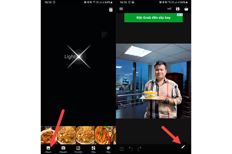 Cách ghép ảnh trên điện thoại Oppo chồng lên nhau bước 2