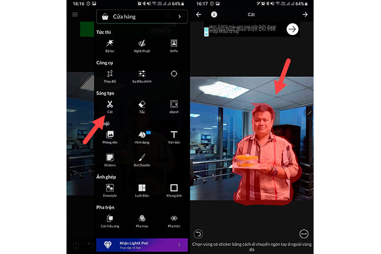 Cách ghép ảnh trên điện thoại Oppo chồng lên nhau bước 3