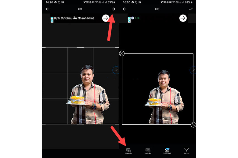 Cách ghép ảnh trên điện thoại Oppo chồng lên nhau bước 5