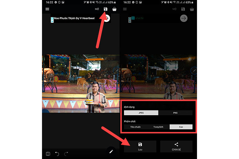 Cách ghép ảnh trên điện thoại Oppo chồng lên nhau bước 7