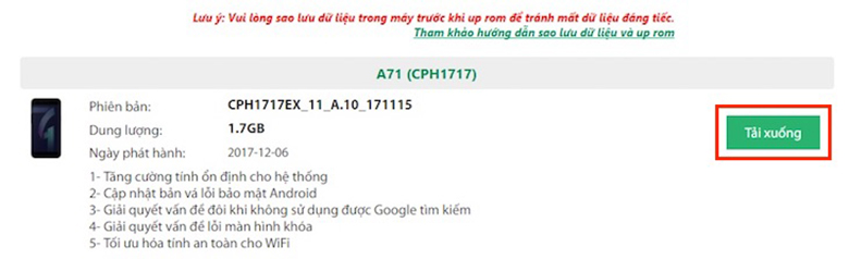 chạy chương trình Oppo với ROM thông thường bước 2