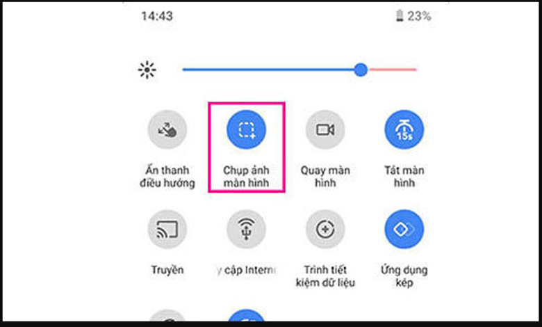 Cách chụp màn hình điện thoại Vsmart Live dùng đến thanh trạng thái rất nhanh gọn