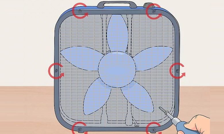 cách tháo quạt hộp