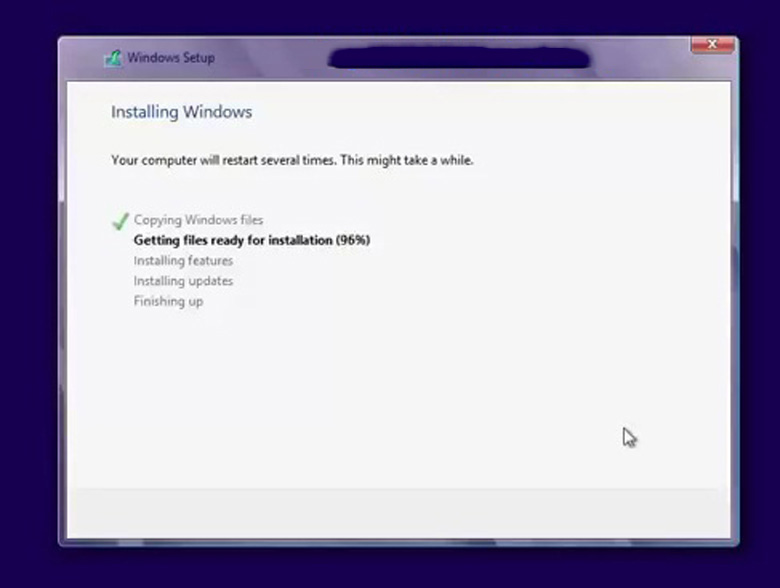 Cách cài Win 8 cho laptop quá trình sao chép từ file vào ổ bắt đầu thực hiện bạn phải đợi trong khoảng thời gian