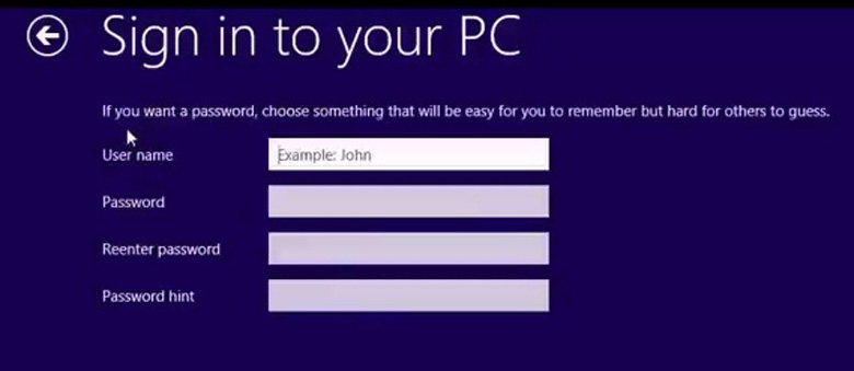 Cách cài Win 8 cho laptop cài đặt mật khẩu cho tài khoản