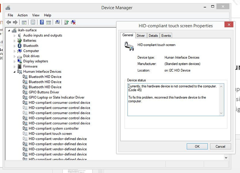 Cách bật màn hình cảm ứng laptop Win 10 chọn Human Interface Devices -> Chọn mục HID-compliant touch screen