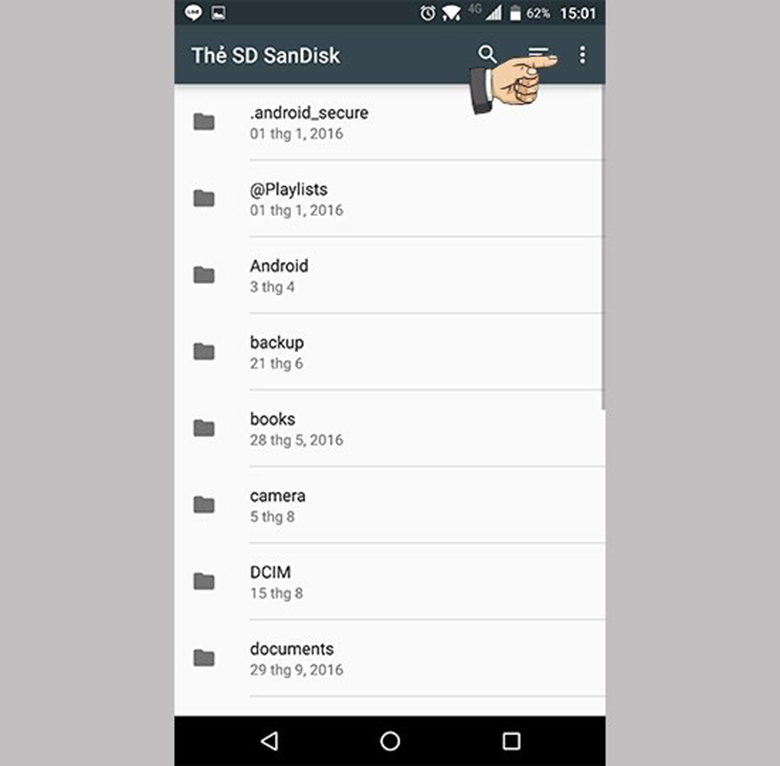 Cách tăng dung lượng cho điện thoại Oppo sao lưu ra thẻ nhớ ngoài vô cùng đơn giản vào biểu tượng 3 chấm góc bên phải và chọn cài đặt