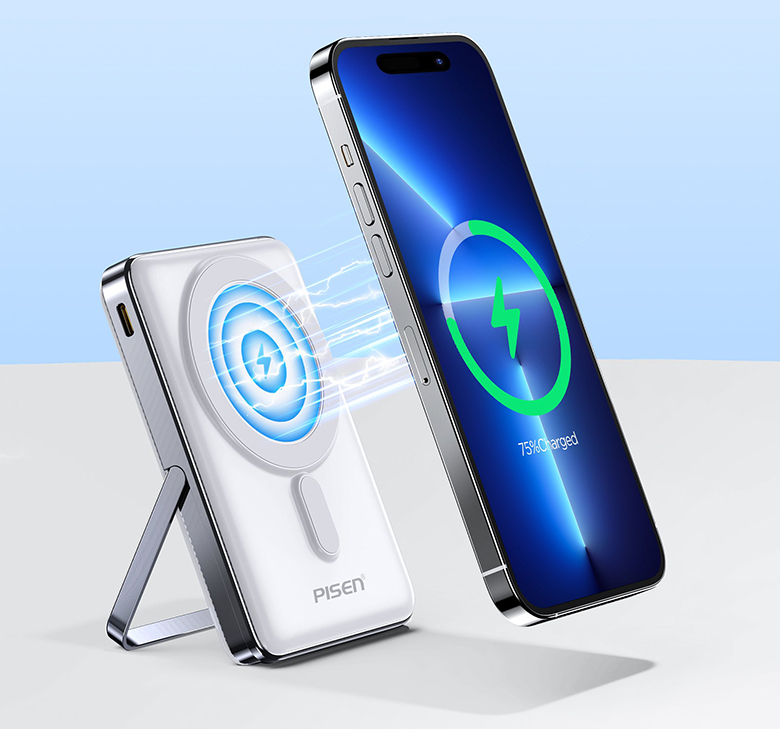 Sạc dự phòng PISEN QUICK - PowerMag 30W 10000mAh có màn hình - TP-D080(GLB) sạc không dây