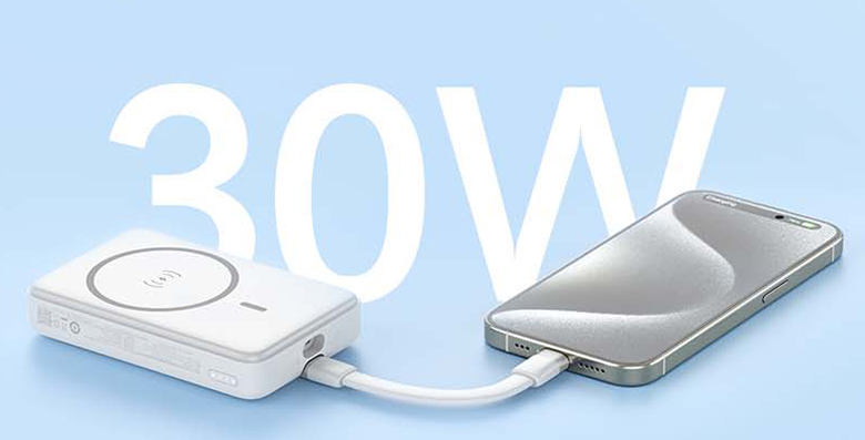 Sạc dự phòng Pisen Quick - PowerMag 30W 10000mAh Type-C TP-D113(GLB) sạc có dây