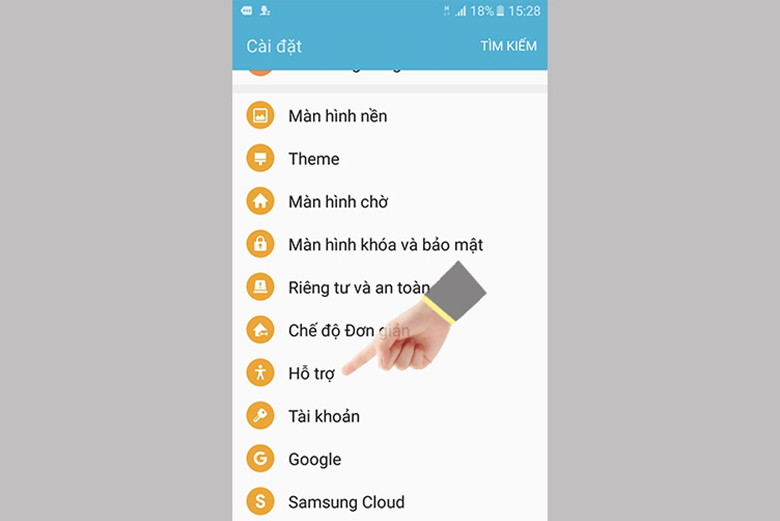 Cách tắt đèn flash thông báo của Samsung qua cài đặt bước 2