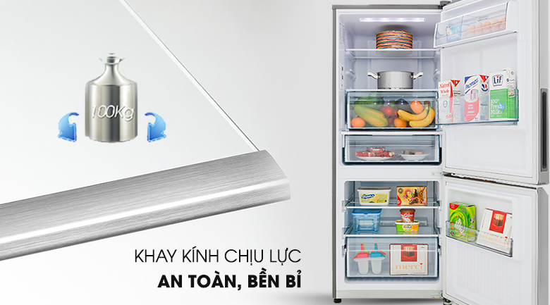 Tủ lạnh Panasonic Inverter 255 lít NR-BV280QSVN khay chịu lực