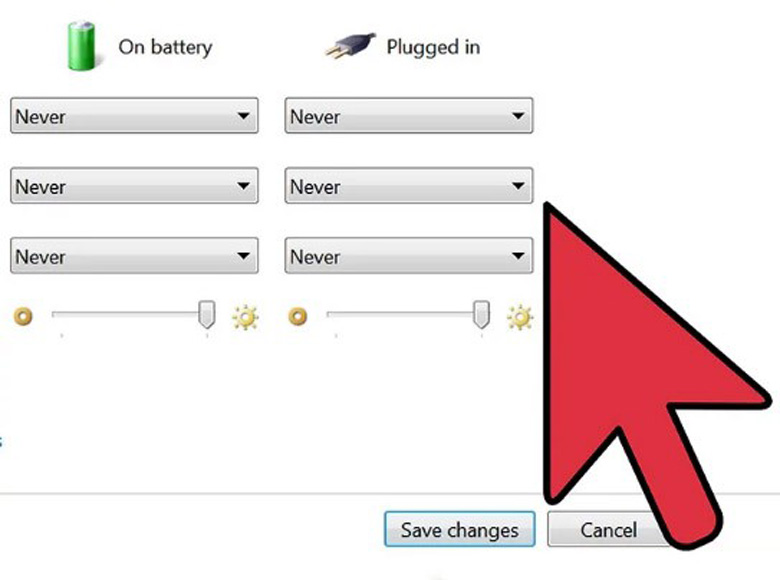 Cách xả pin laptop lựa chọn các thông số như trong hình bạn đã chụp