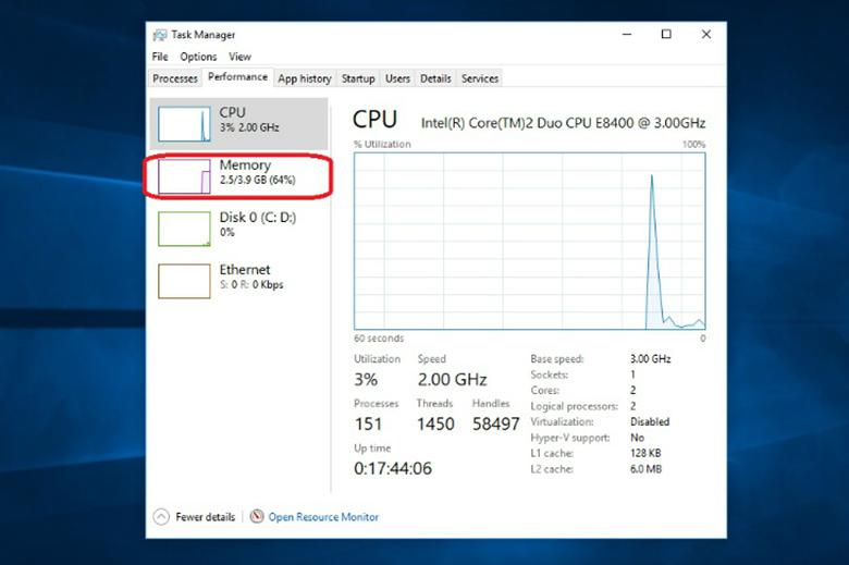 Cách kiểm tra RAM máy tính có nhận đủ dung lượng RAM cách 3