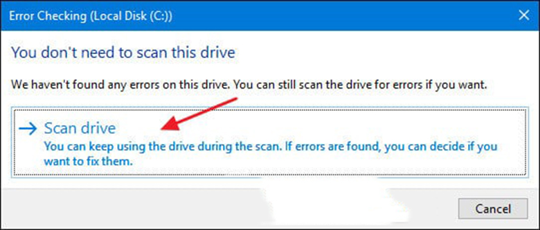 Check ổ cứng bằng công cụ có sẵn tích hợp trong Win 7, 8, 10