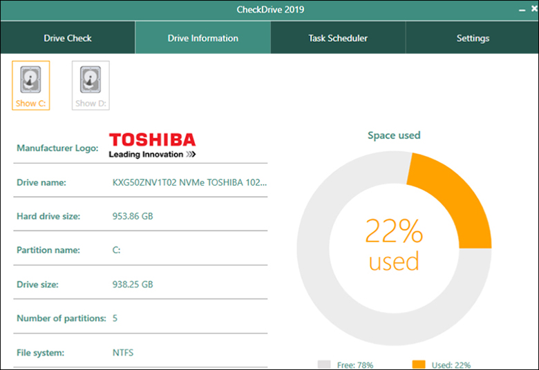 Cách kiểm tra thông số ổ cứng laptop trên phần mềm CheckDrive