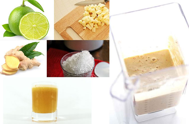 Cách làm nước ép táo bằng máy xay sinh tố tiếp cho tất cả các nguyên liệu vừa làm trước đó vào xay