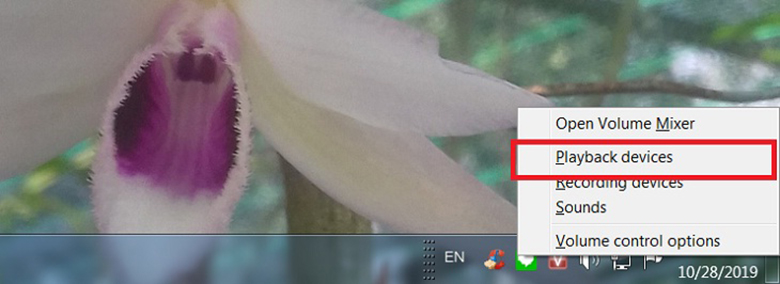 Loa laptop không nghe được Win 10 xem lại Playback Devices