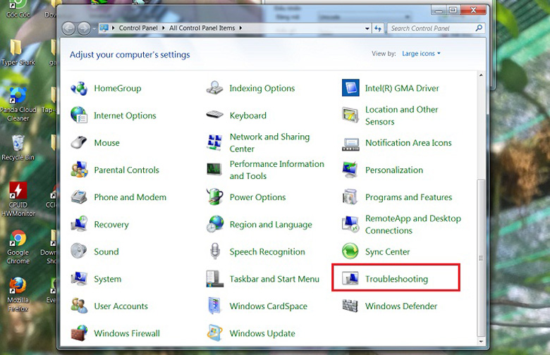 Laptop không nghe được khắc phục ở Win 7 rất đơn giản bằng Microsoft Fixlt Troubleshooters chọn Troubleshooting