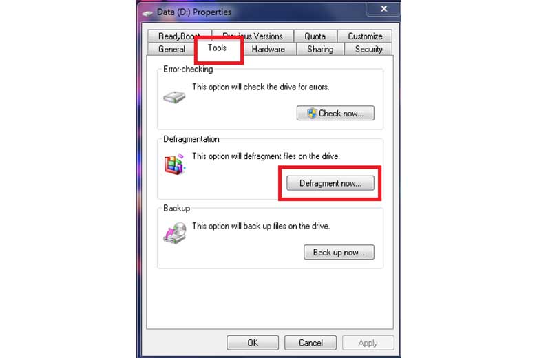 Khắc phục laptop chạy chậm bằng chống phân mảnh ổ cứng: Bước 2